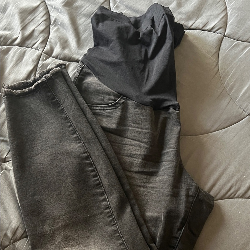 Sonoma Charcoal Distressed Maternity Jeans